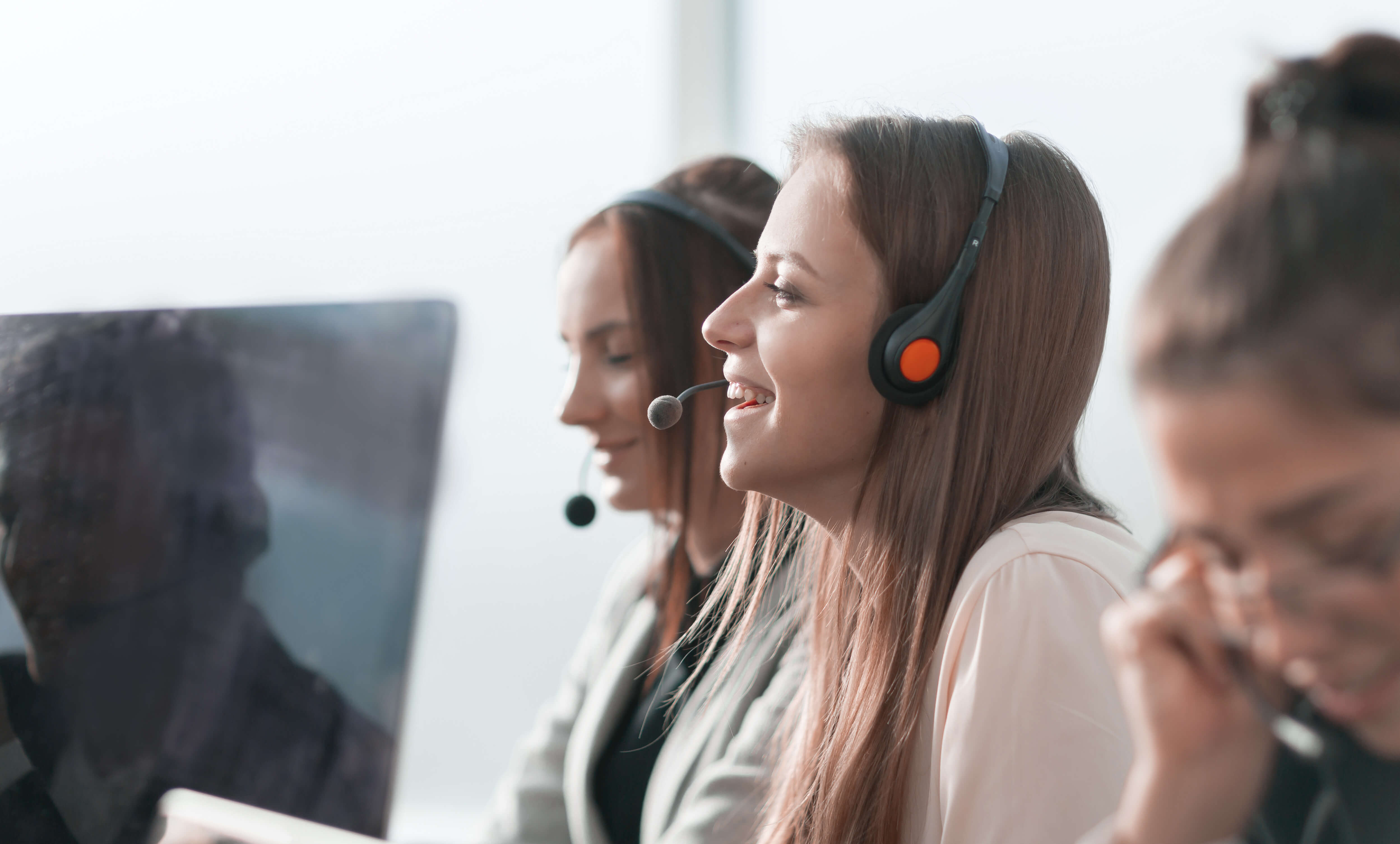 image of call centre staff with headset