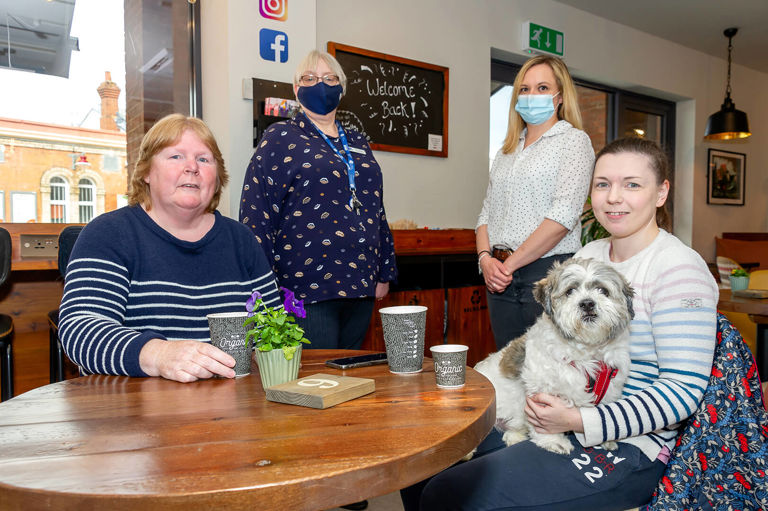 Michaela Butler Resident of Rosalind Court, Sharron Weston Scheme Manager, Danielle Neve Esquires Manager and Chelsea Butler Resident of Olivia House