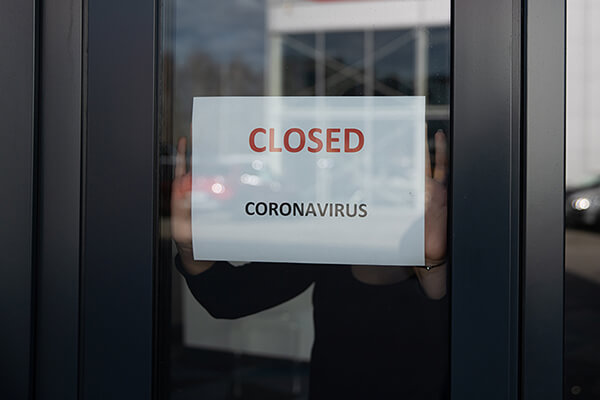 red closed sign on door